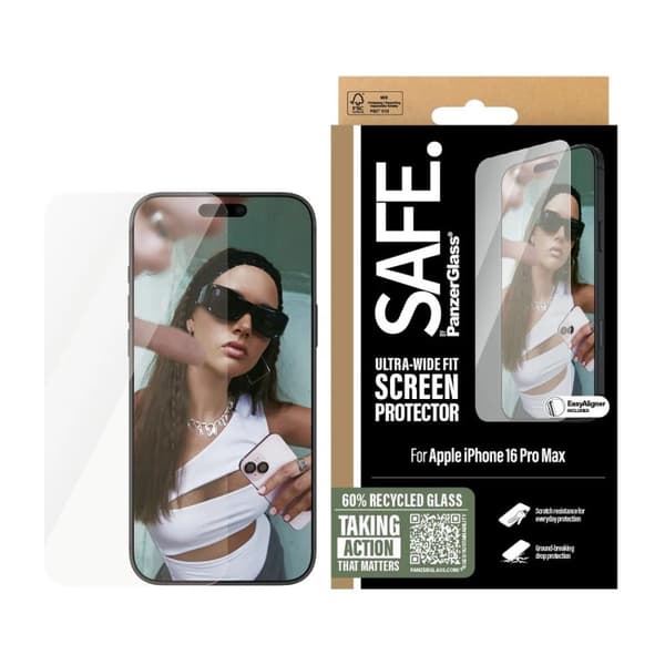 PanzerGlass SAFE. by PanzerGlass Apple iPhone 16 Pro Max 6.9 | Ultra-Wide Fit