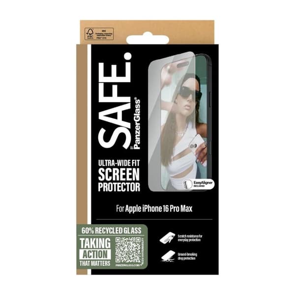 PanzerGlass SAFE. by PanzerGlass Apple iPhone 16 Pro Max 6.9 | Ultra-Wide Fit
