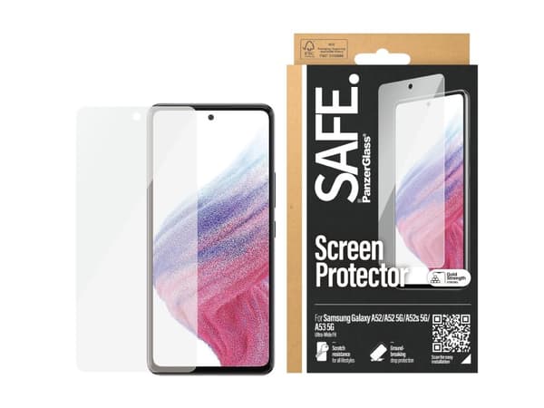 PanzerGlass SAFE. by PanzerGlass Skærmbeskytter Sort Transparent Samsung Galaxy A52, A52 5G