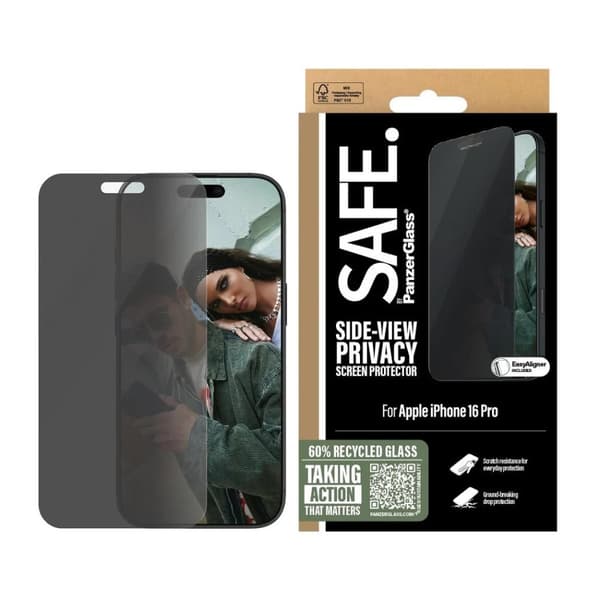 PanzerGlass SAFE. Privacy by PanzerGlass Apple iPhone 16 Pro 6.3 | Ultra-Wide Fit