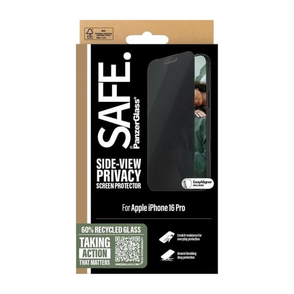 PanzerGlass SAFE. Privacy by PanzerGlass Apple iPhone 16 Pro 6.3 | Ultra-Wide Fit