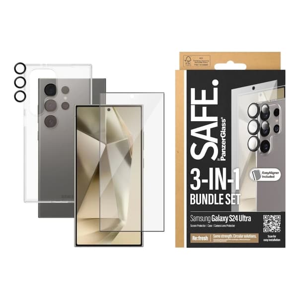 PanzerGlass SAFE. by PanzerGlass Screen Protector to Samsung Galaxy S24 Ultra, Transparent