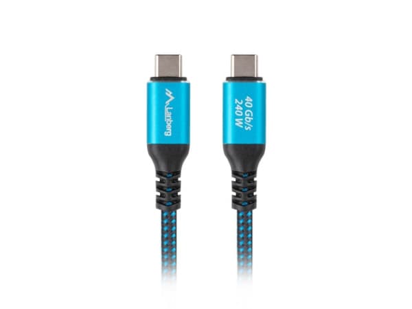Lanberg - USB-kabel - 24 pin USB-C (hane) till 24 pin USB-C (hane) - USB4 - 2 m - USB-strömförsörjning (240W), 8K60 Hz (7680 x 4320) stöd, upp till 4