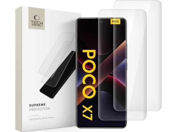 Tech-Protect Glass UV+ 2-Pak Xiaomi Redmi Note 14 Pro 4G/5G/14 Pro+ 5G/POCO X7 5G läpinäkyvä lasi Xiaomi Redmi Note 14 Pro 4G/5G/14 Pro+ 5G/POCO X7 5