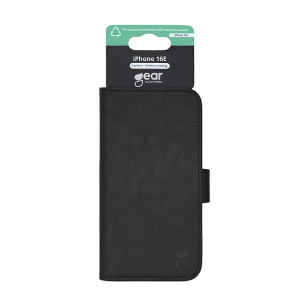 Gear Mobiili Lompakko iPhone 16E Classic 3 Korttia MagSerie Kierrätetty Musta