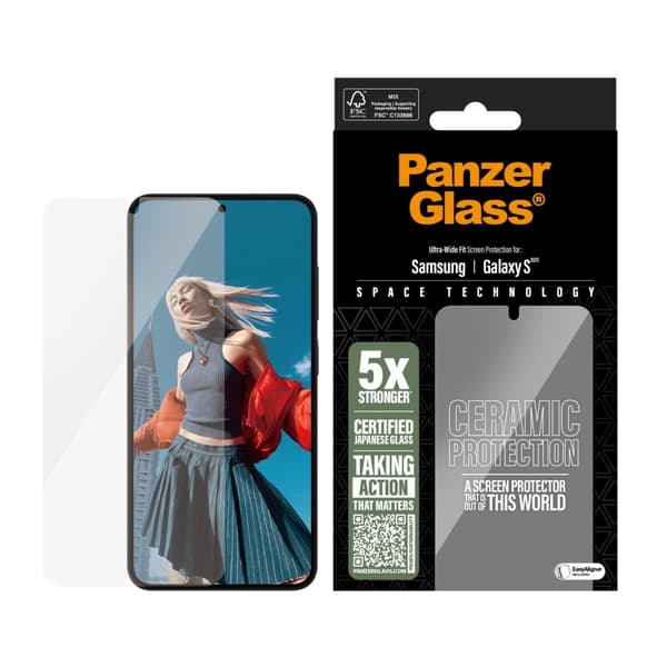 PanzerGlass Keramiskt skärmskydd Samsung Galaxy S25 - Ultrabred passform