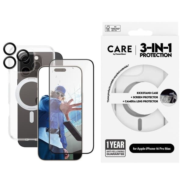 CARE by PanzerGlass - Feature 3-i-1 keramisk pakke - iPhone 16 Pro Max