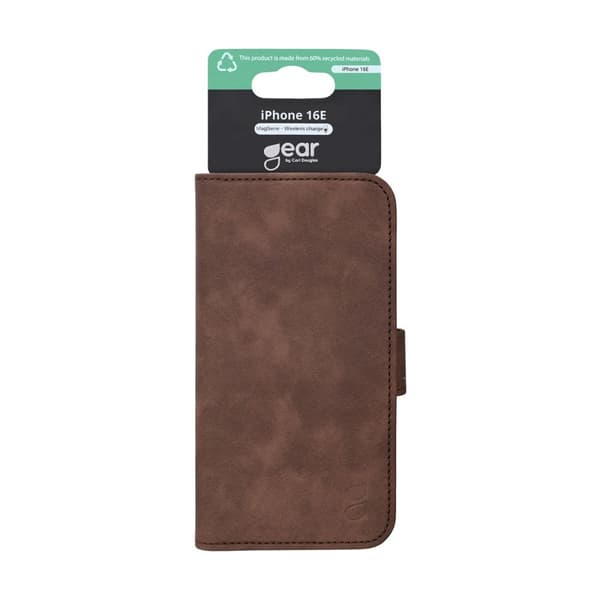 Gear Mobiili Lompakko iPhone 16E Classic 3 Korttia MagSerie Kierrätetty Ruskea