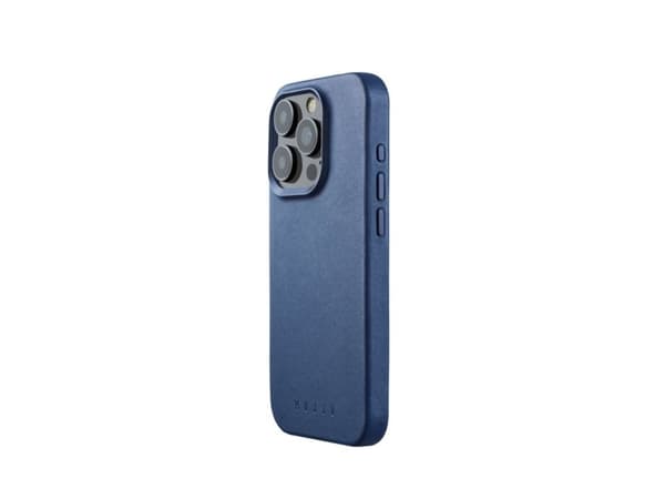 Troubadour Goods Limited Mujjo Full Odinis dėklas - nahkakotelo iPhone 15 Pro yhteensopiva su MagSafe (monaco mėlynas)
