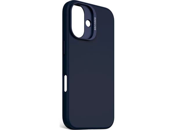 Decoded AntiMicrobial Silicone Backcover - suojaava silikoni tapauksessa iPhone 16 yhteensopiva MagSafe (sininen tuloste) kanssa