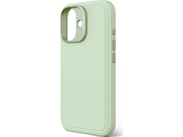 Decoded AntiMicrobial Silicone Stacks Backcover - silikoni suojakotelo iPhone 16 yhteensopiva MagSafe (sumu vihreä)