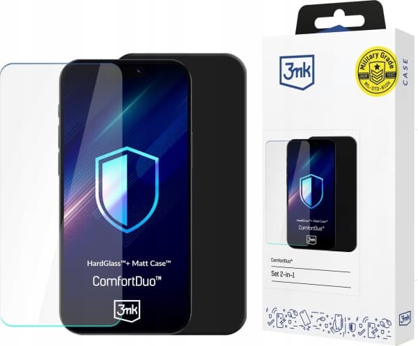 3MK Comfort Duo -sarja Samsung Galaxy A36/A56:lle musta/musta mattamusta