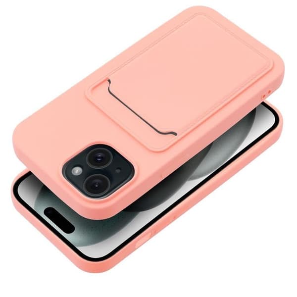 iPhone 15 Mobilskal Korthållare - Rosa