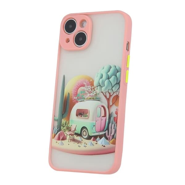 iPhone 14 Pro Mobilskal Ultra Trendy Travel - Rosa
