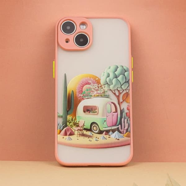 iPhone 14 Pro Mobilskal Ultra Trendy Travel - Rosa