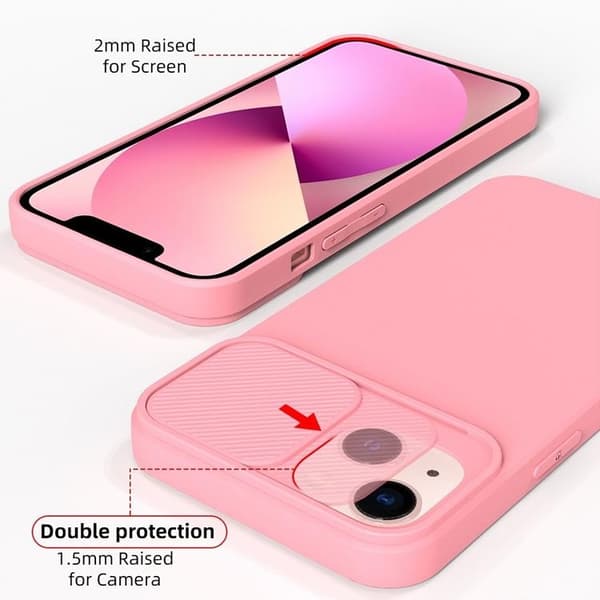 iPhone 15 Plus Mobilskal Slide - Ljusrosa