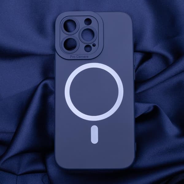 iPhone 12 Mobilskal MagSafe Silikon - Mörkblå