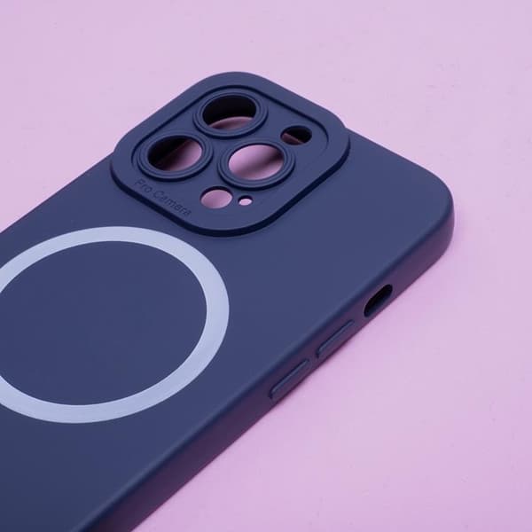 iPhone 12 Mobilskal MagSafe Silikon - Mörkblå