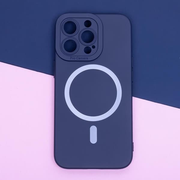 iPhone 12 Mobilskal MagSafe Silikon - Mörkblå