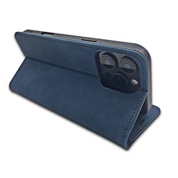 iPhone 11 Plånboksfodral Smart Suede - Marinblå