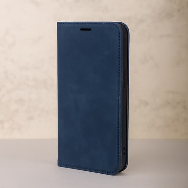 iPhone 11 Plånboksfodral Smart Suede - Marinblå