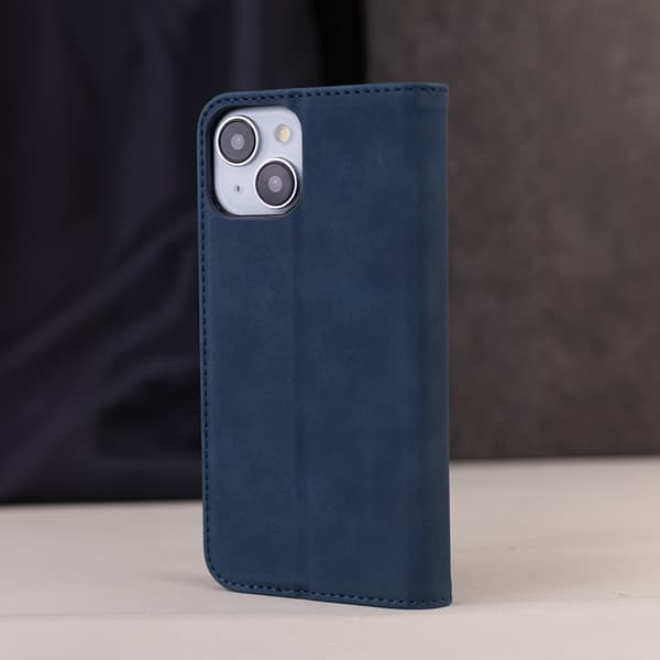 iPhone 11 Plånboksfodral Smart Suede - Marinblå