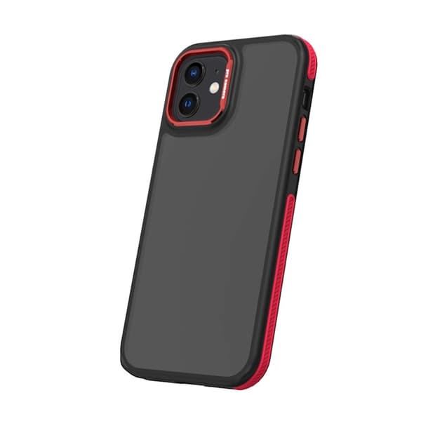 iPhone 12/12 Pro Mobilskal Crystal Black - Röd