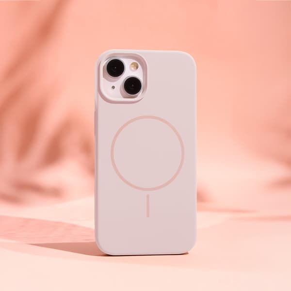 iPhone 15 Pro Max Mobilskal MagSafe Silikon Thin - Ljusrosa