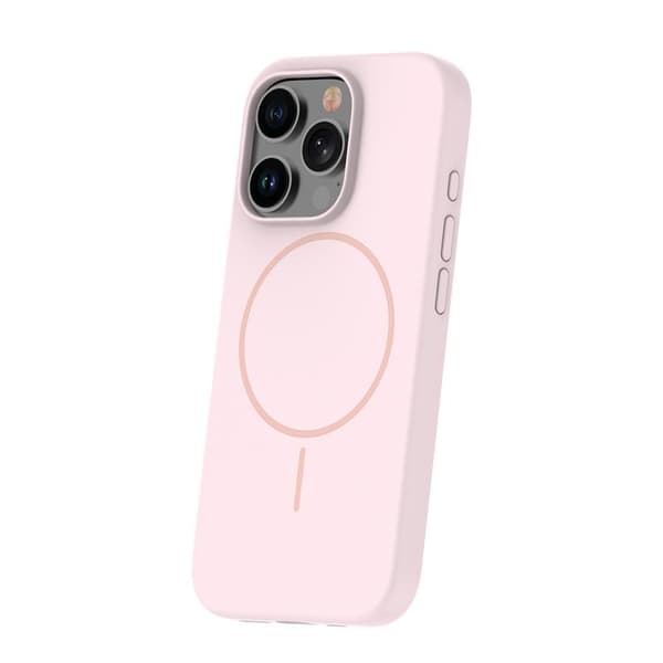 iPhone 15 Pro Max Mobilskal MagSafe Silikon Thin - Ljusrosa