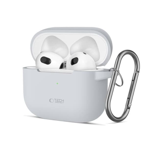 Tech-Protect Apple Airpods 3 Skal Silikon Hook - Crayon Grå