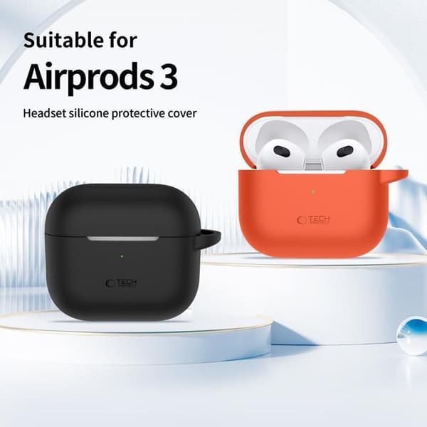 Tech-Protect Apple Airpods 3 Skal Silikon Hook - Neon Orange