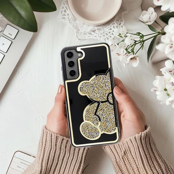 Galaxy S21 FE Mobilskal Teddy Bear - Guld