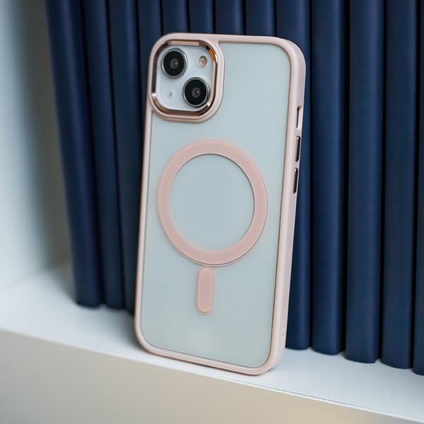 iPhone 15 Pro Max Mobilskal MagSafe Satin Clear - Rosa
