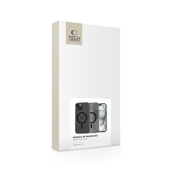 Tech-Protect iPhone 15 Mobilskal Magsafe Magslim - Matt Svart