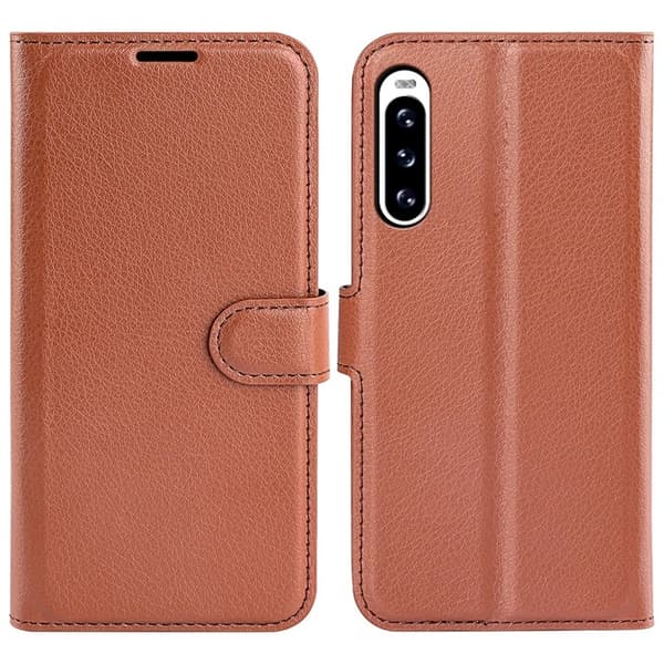 Sony Xperia 10 V Plånboksfodral Textured - Brun