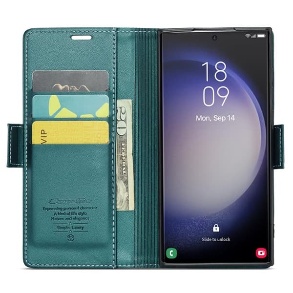 Caseme Galaxy S24 Ultra Plånboksfodral - Grön