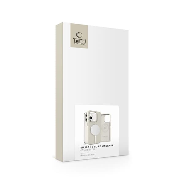 Tech-Protect iPhone 15 Pro Mobilskal Magsafe Silikon Pure - Cosmic Latte