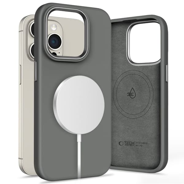 Tech-Protect iPhone 15 Pro Mobilskal Magsafe Silikon Pure - Clay