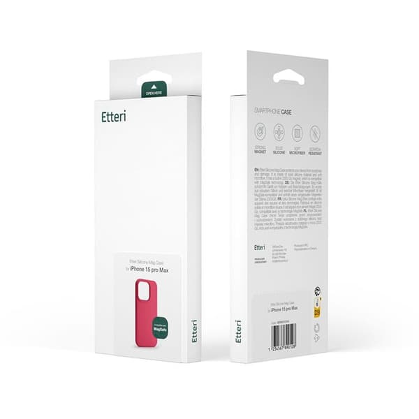 Etteri iPhone 12/12 Pro Mobilskal MagSafe Silikon - Hallon