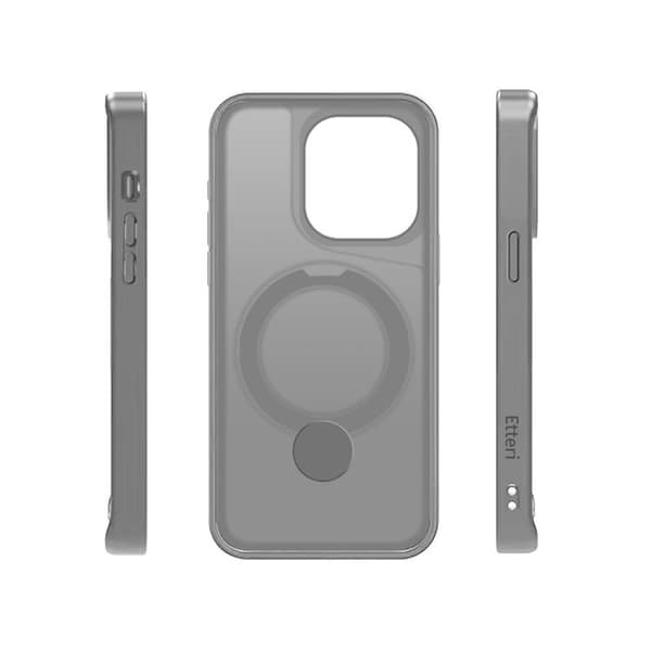 Etteri iPhone 15 Pro Max Mobilskal MagSafe Matt Ring - Grå