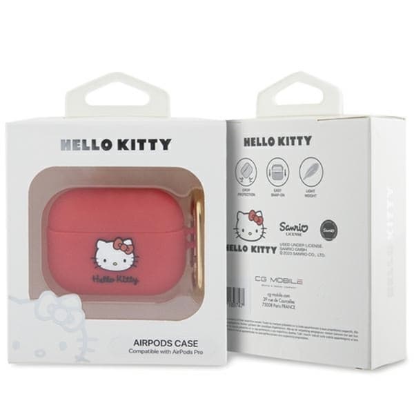 Hello Kitty AirPods Pro Skal Silikon Kitty Head - Röd