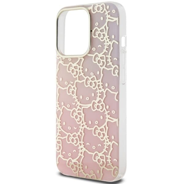 Hello Kitty iPhone 14 Pro Mobilskal Crowded Kitty Head - Rosa