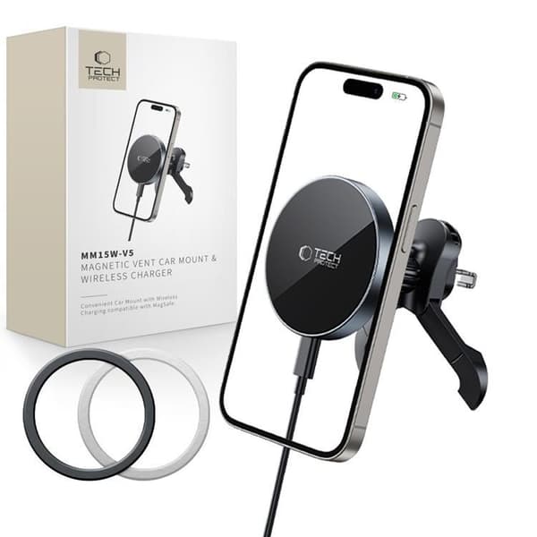 Tech-Protect Magsafe Stable Bilhållare MM15W-V5 Trådlös laddare 15W