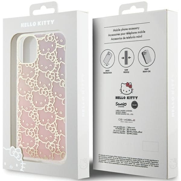 Hello Kitty iPhone 11/Xr Mobilskal Crowded Kitty Head - Rosa