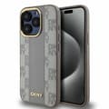 Miniatyrbild 1 av 5: DKNY iPhone 15 Pro Mobilskal MagSafe Läder Checkered Mono - Beige