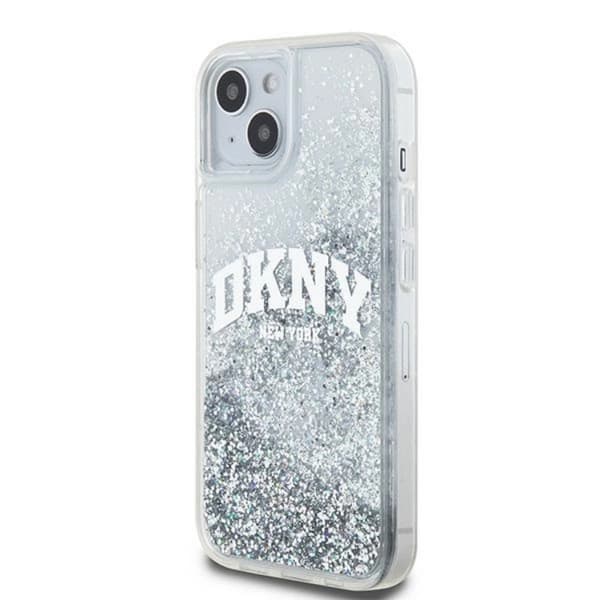 DKNY iPhone 14 Mobilskal Liquid Glitter Big Logo - Vit