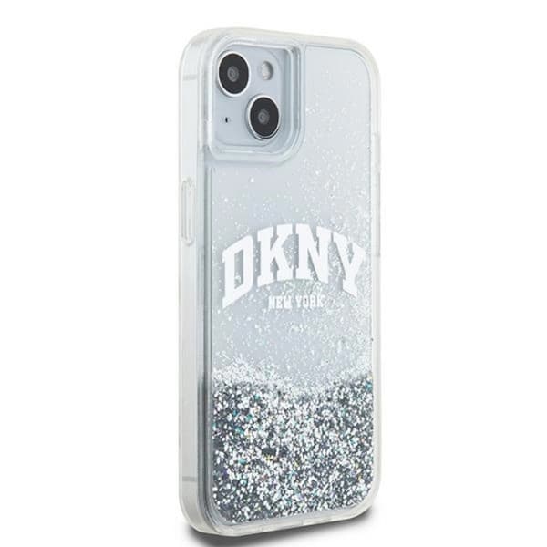 DKNY iPhone 14 Mobilskal Liquid Glitter Big Logo - Vit