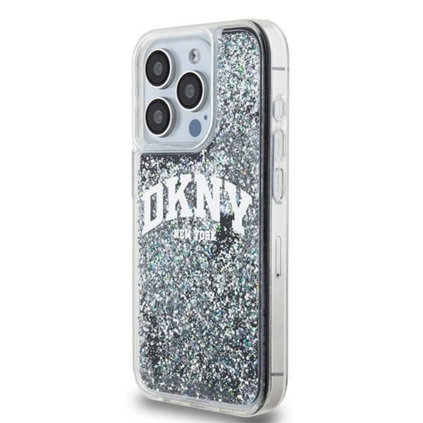 DKNY iPhone 14 Pro Mobilskal Liquid Glitter Big Logo - Svart