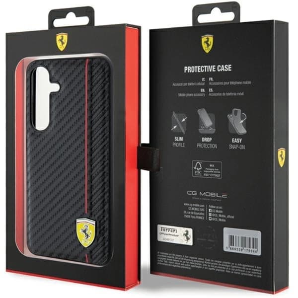 Ferrari Galaxy S24 Mobilskal Carbon Printed Line - Svart