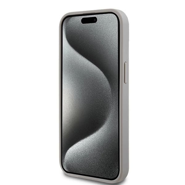 DKNY iPhone 15/14 Plus Mobilskal Läder Mono Stripe & Metal Logo